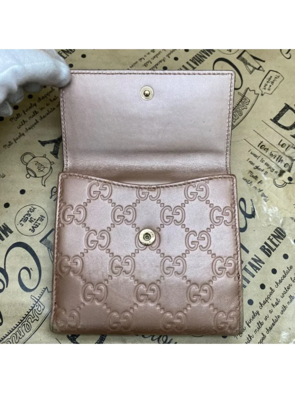 Gucci Bifold Wallet Compact GG Leather Bree - Picture 12 of 14
